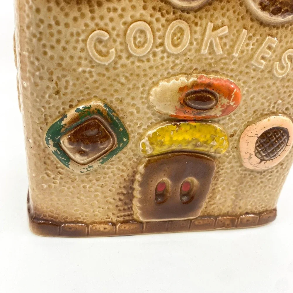 Vintage Gingerbread House Cookie Jar 1970s Kitschy Kitchen Decor